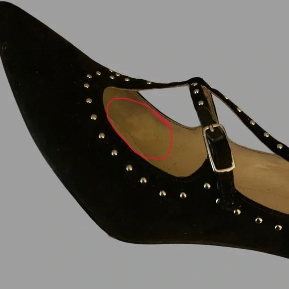 Marc Fisher Elegant Black Fabric Studded Women's Shoes - Picture 6 of 7